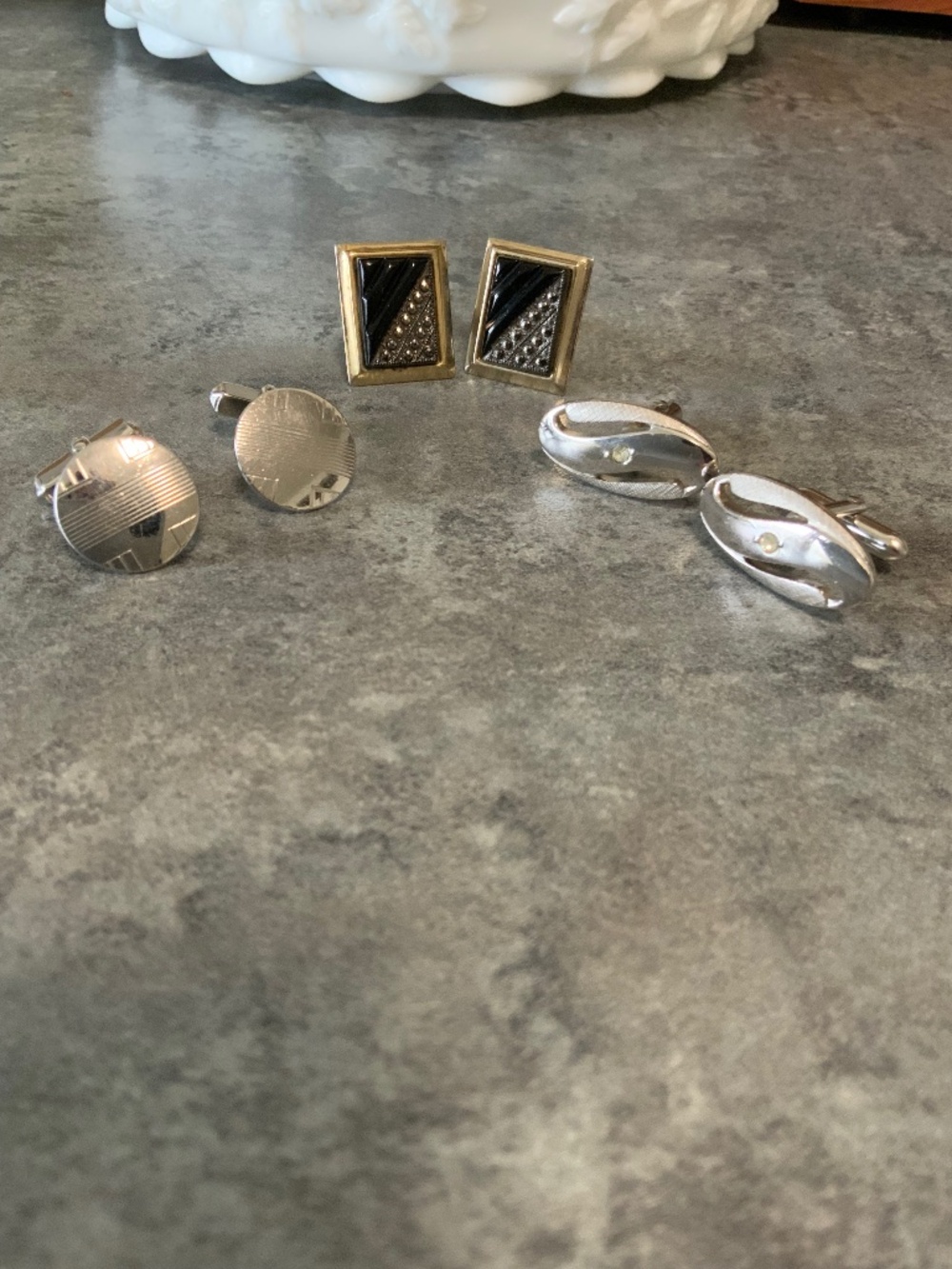 Three Pairs Of Men’s Vintage Cufflinks, 1950’s